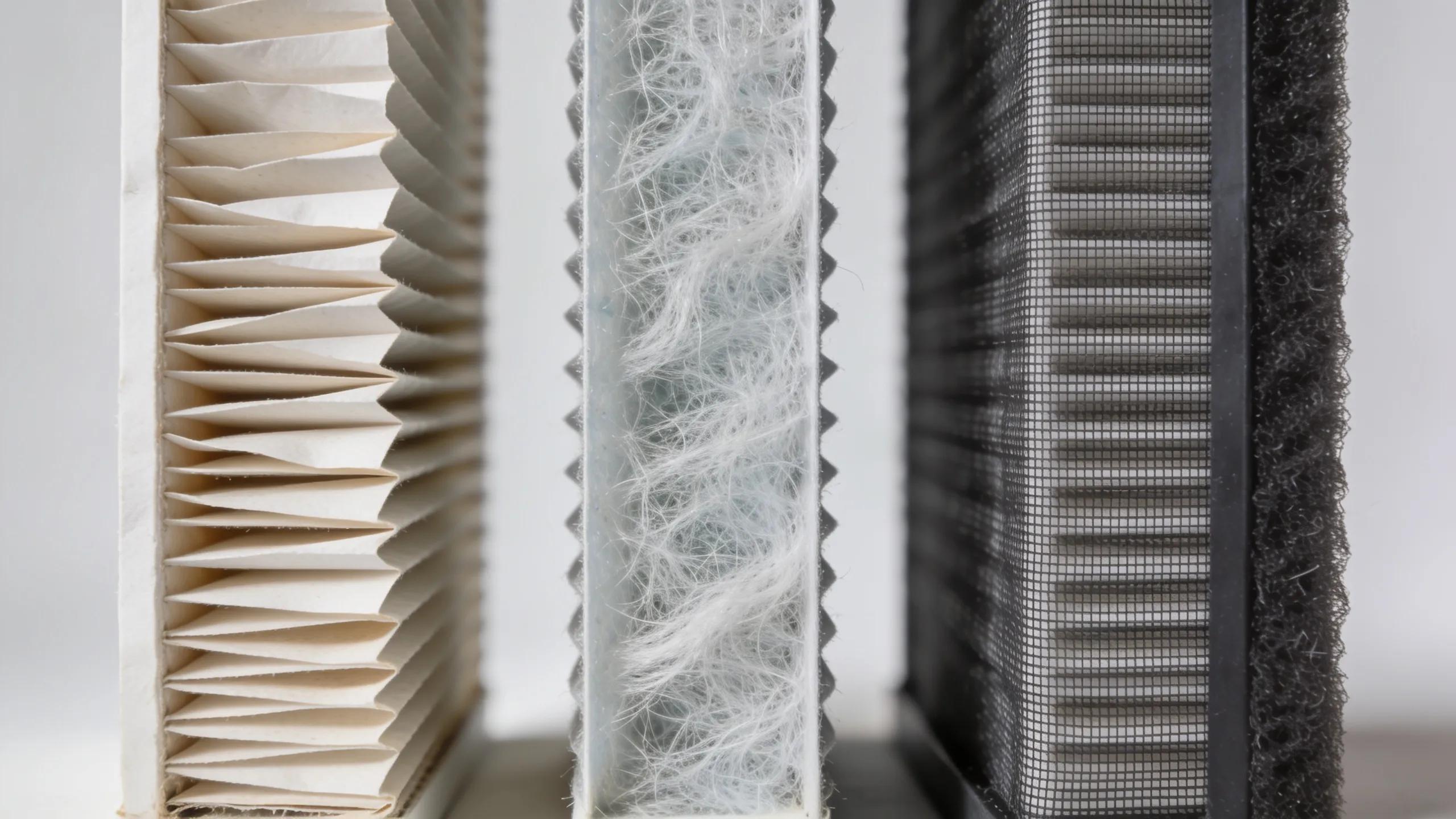 Easy Steps for Air Filter Replacement - DIY HVAC Maintenance 2 Different types of HVAC air filters including pleated, fiberglass, and HEPA