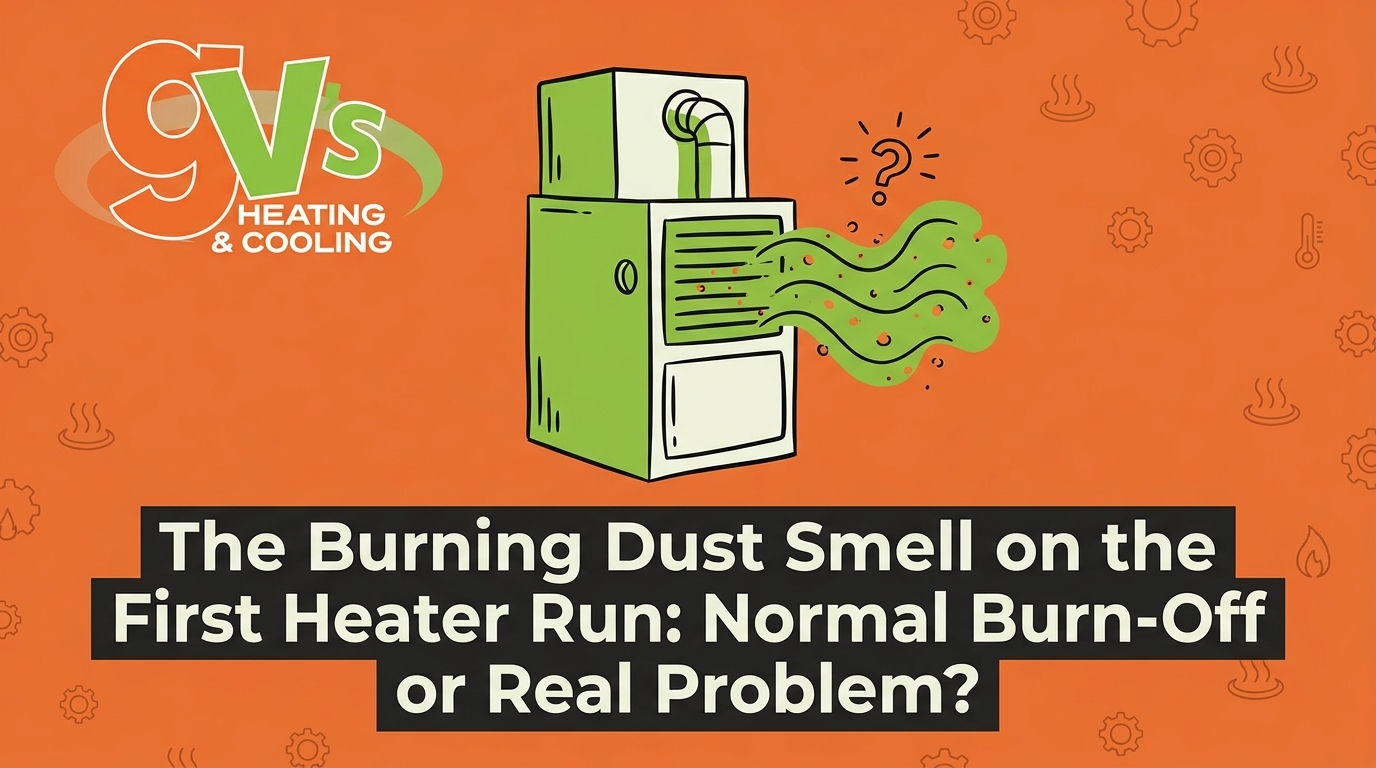 HVAC Blog 1 The Burning Dust Smell on the First Heater Run: Normal Burn-Off or Real Problem? — featured image